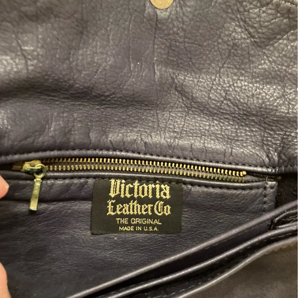 Vintage Charcoal Victoria Leather Co USA Shoulder Bag Soft Leather Purse